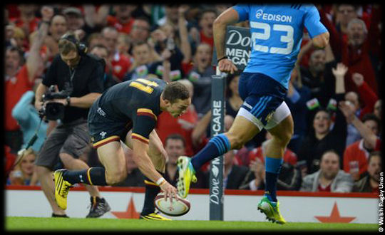 Wales v Italy George North try